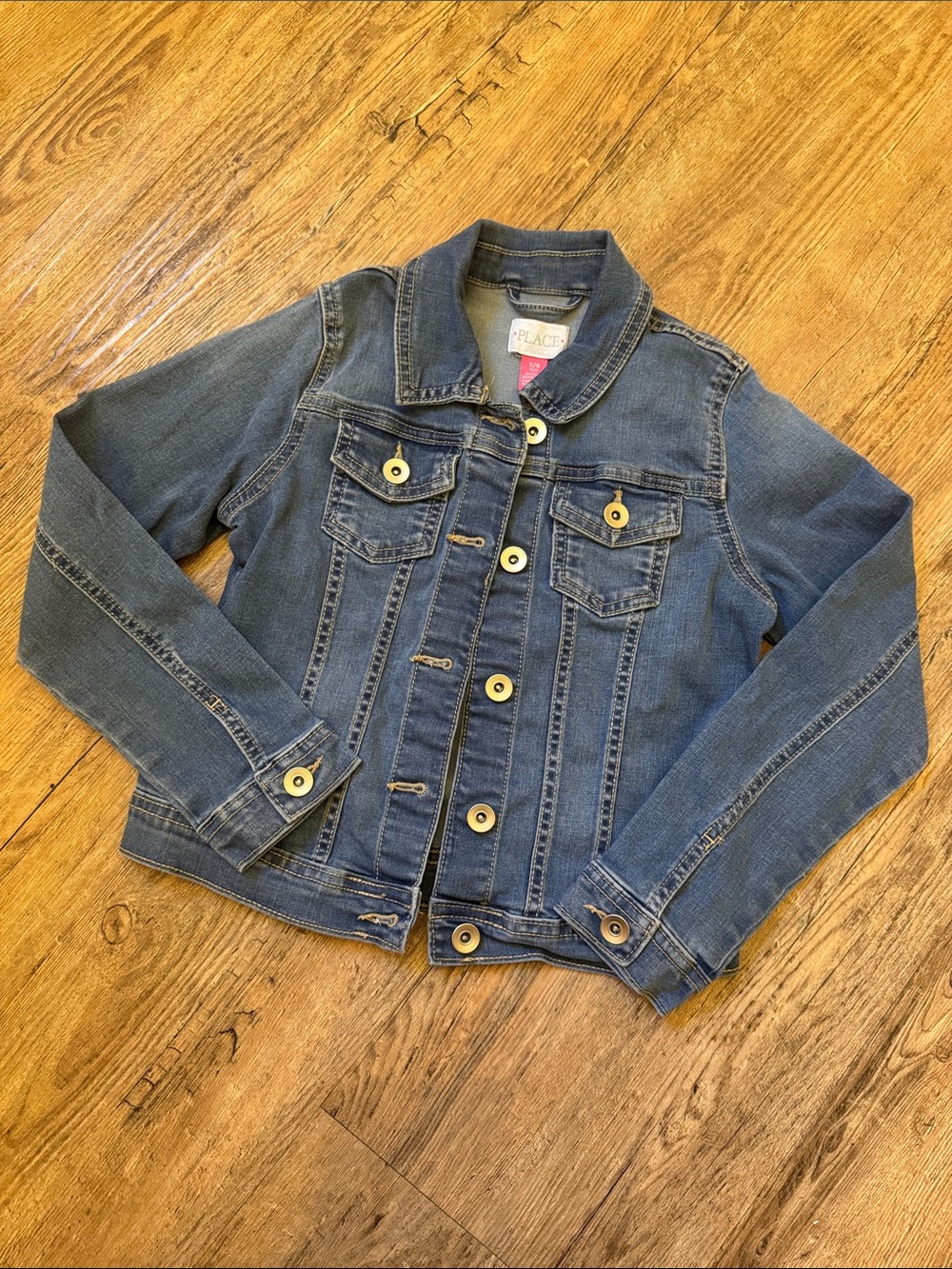 The Children's Place Blue Denim Jean Jacket with Contrast Buttons
